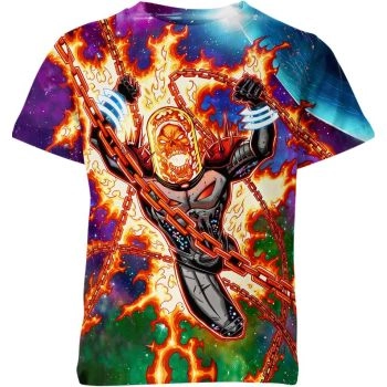 Colorful Cosmic Ghost Rider Cosmic Power Shirt - Radiate Cosmic Energy and Fury