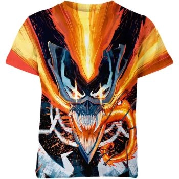 Orange Cosmic Ghost Rider Comic Style Shirt - Unleash Chaos and Cosmic Justice
