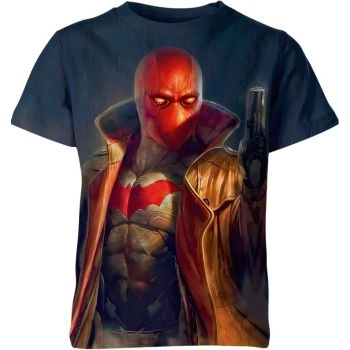 Red Hood - Channel Your Inner Outlaw Vigilante with this Grey Cozy Tee