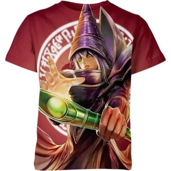 Dark Magician From Yugioh Shirt - Red Brown