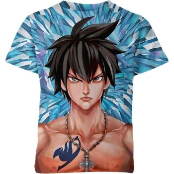 Gray Fullbuster From Fairy Tail Blue Shirt - Embrace the Ice Magic