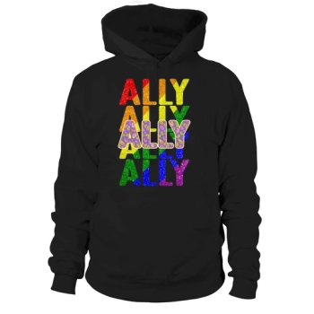 Ally LGBT Pride Rainbow Flag Ally Hoodies