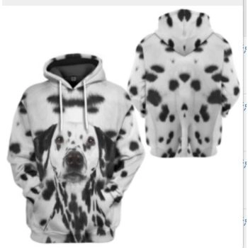 Pretty White Dog Pattern Animals Hoodie