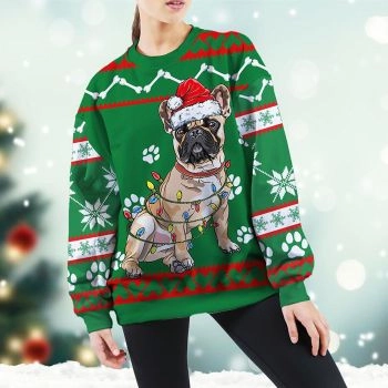 French Bulldog Green Christmas Sweatshirt