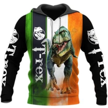 Popular Green Orange Dinosaurs Pattern Animals Hoodie