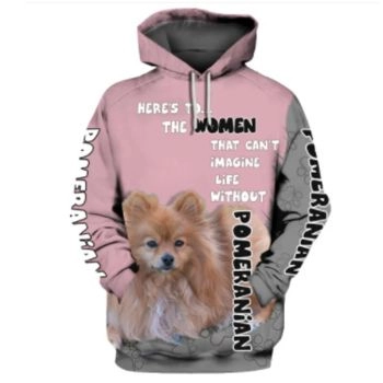 Fashion And Gorgeous Pink Dog Pattern Animals Hoodie