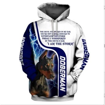 Fashion Blue White Dog Pattern Animals Hoodie