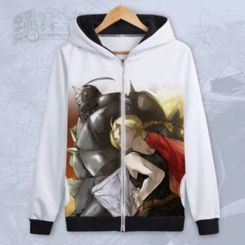 Fullmetal Alchemist Hoodies &#8211; Zip Up Anime Cosplay Hot Hoodie Coat