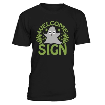 Welcome Sign Ghost Halloween Quote Unisex