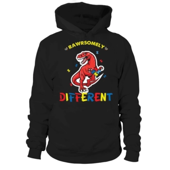 Rawrsomely Different Trex Autism Awareness Hoodies