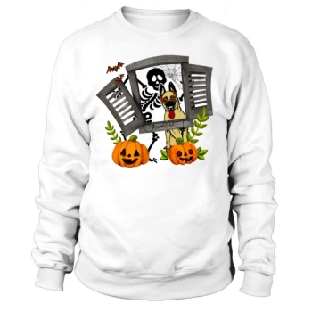 Belgian Malinois Halloween Skeleton Sweatshirt