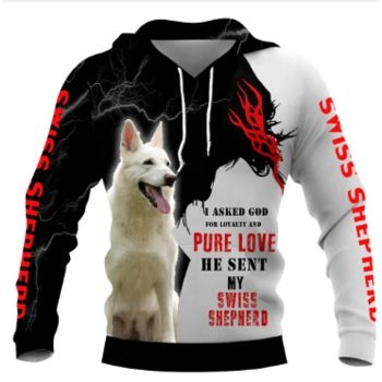 Loose And Gorgeous Black White Dog Pattern Animals Hoodie