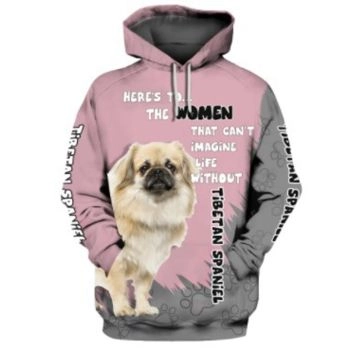 Elegance Pink Dog Pattern Animals Hoodie