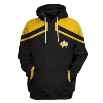 Gorgeous Black Yellow Totem Pattern Armor Hoodie