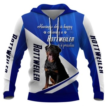 Gorgeous Blue White Dog Pattern Animals Hoodie