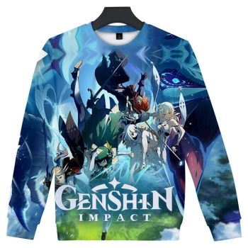 Game Genshin Impact Print 3D Capless Sweatshirt
