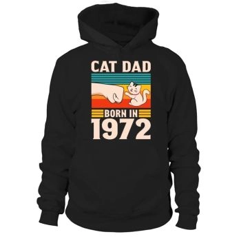 1972 Cat Dad Vintage 50th Birthday Dad Hoodies