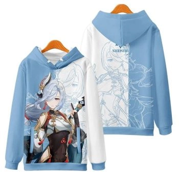 Temperament Genshin Impact Anime Game Shenhe Grey Hoodie