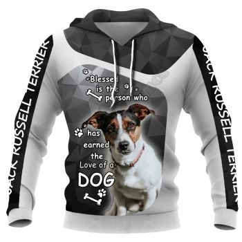 Popular Black Dog Pattern Animals Hoodie