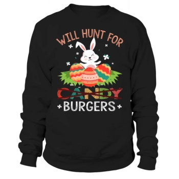 Burger Kawaii Bunny Easter Day Easter Sunday Sweatshirt