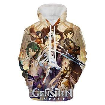Genshin Impact Hoodies &#8211; Tartaglia 3D Game Pullover Hooded Sweatshirt