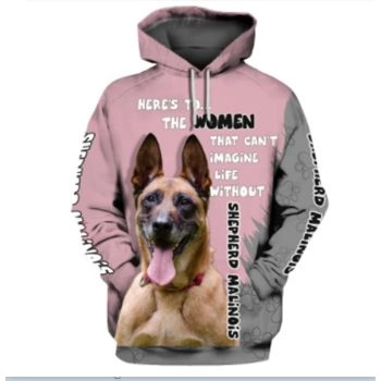  Elegance Pink Dog Pattern Animals Hoodie