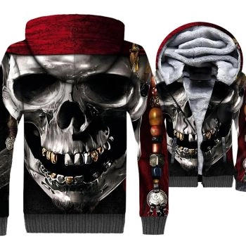 Ghost Rider Jackets &#8211; Ghost Rider Series Black Skull Terror Super Cool 3D Fleece Jacket