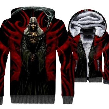 Ghost Rider Jackets &#8211; Ghost Rider Series Death Messenger Skull Super Cool 3D Fleece Jacket