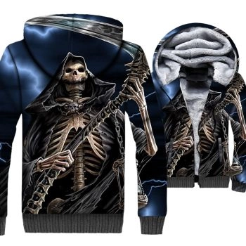 Ghost Rider Jackets &#8211; Ghost Rider Series Devil Messenger Skull Super Cool 3D Fleece Jacket