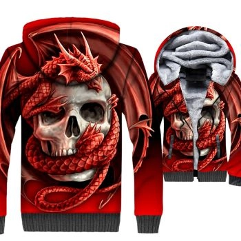 Ghost Rider Jackets &#8211; Ghost Rider Series Flame Dragon Skull Super Cool 3D Fleece Jacket