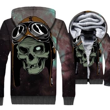 Ghost Rider Jackets &#8211; Ghost Rider Series Pilot Skull Super Cool 3D Fleece Jacket