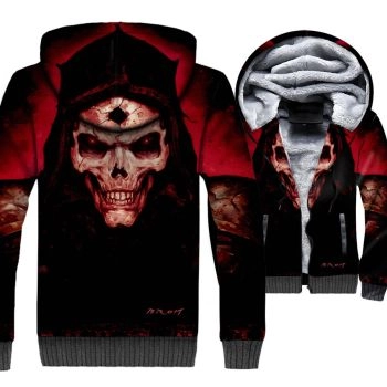 Ghost Rider Jackets &#8211; Ghost Rider Series Vengeful Devil Skull Super Cool 3D Fleece Jacket