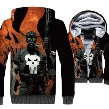 Ghost Rider Jackets &#8211; Ghost Rider Series White Skull Icon Super Cool 3D Fleece Jacket