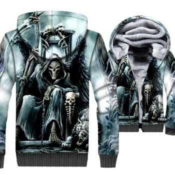 Ghost Rider Jackets &#8211; Ghost Rider Skull Series Demon Skull Guardian Super Cool 3D Fleece Jacket