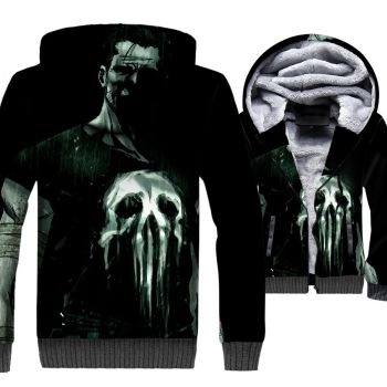 Ghost Rider Jackets &#8211; Ghost Rider Skull Series Demon Warrior Skull Super Cool 3D Fleece Jacket