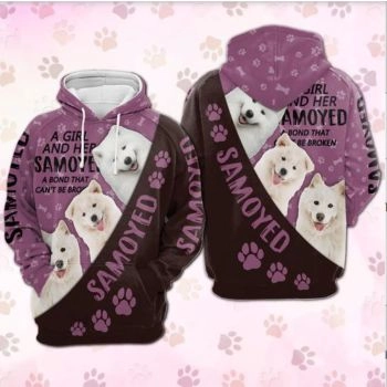 Elegance Pink Dog Pattern Animals Hoodie