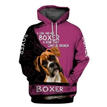  Street Style Pink Black Dog Pattern Animals Hoodie