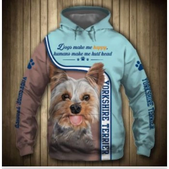 Pretty And Vintage  Brown Blue Dog Pattern Animals Hoodie