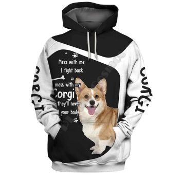 Cute Black White Dog Pattern Animals Hoodie