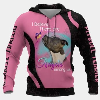 Vintage  And Loose Pink Dog Pattern Animals Hoodie