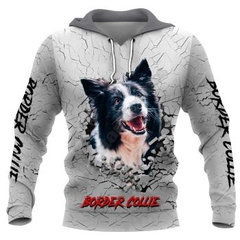 Classical And Elegance Grey Dog Pattern Animals Hoodie