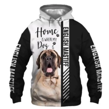 Elegance Black White Dog Pattern Animals Hoodie