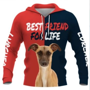 Classical  Red Blue Dog Pattern Animals Hoodie