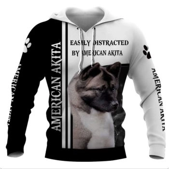 Fashion Black White Dog Pattern Animals Hoodie