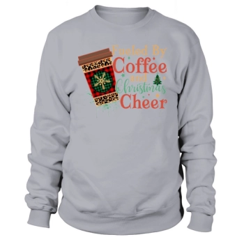 Fueled by Coffee and Christmas Cheer Retro Coffee Lover Funny Christmas Sweatshirt