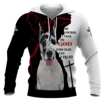 Temperament Black White Dog Pattern Animals Hoodie