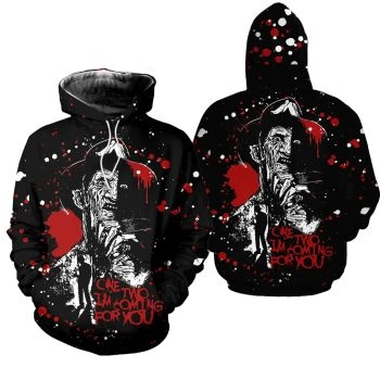  Gorgeous Black Red Scary Hat Characters Pattern Halloween Hoodie