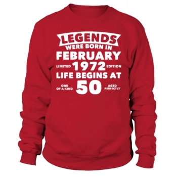 50th Birthday February Vintage 1972 Gift Idea Sweatshirt
