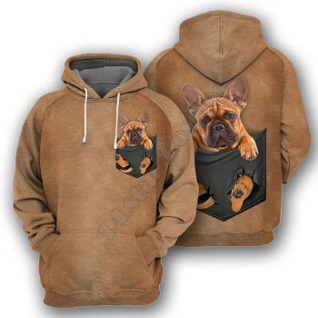 Street Style Brown Dog Pattern Animals Hoodie