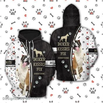 Vintage  And Loose Black White Dog Pattern Animals Zip-Up Hoodie